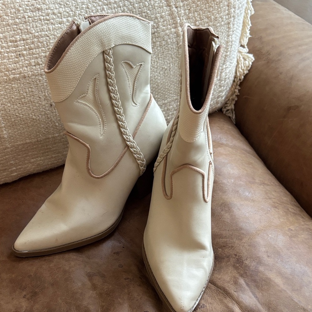 Target Cream Ankle Booties